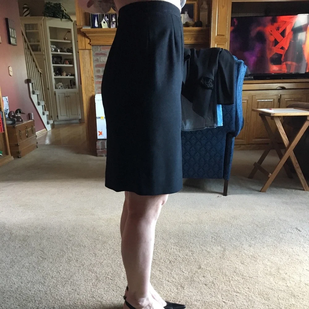 90s Black suit Wool detailed collar pockets button TAILORED